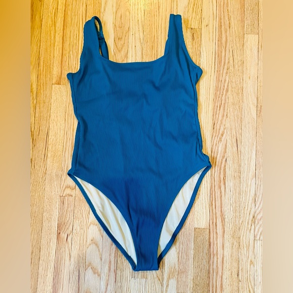 Old Navy Teal Ribbed One Piece Swimsuit - Picture 1 of 8